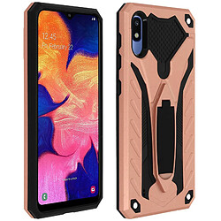 Avizar Coque Galaxy A10 Protection Bi-matière Antichoc Fonction support Rose gold