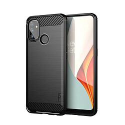 Mofi Coque en TPU fibre de carbone brossée noir pour votre OnePlus Nord N100