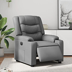 Maison Chic Fauteuil Relax pour salon, Fauteuil inclinable électrique Gris Similicuir -GKD61767