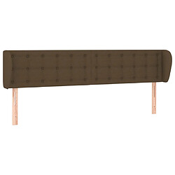 vidaXL Tête de lit avec oreilles Marron foncé 163x23x78/88 cm Tissu