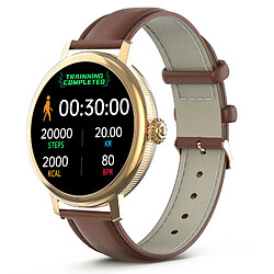 Chrono Montre Connectée Femme Intelligente Smartwatch 1,19" HD AMOLED Écran Tactile Complet 29 Sport modes GPS Etanche pour Android iOS Or