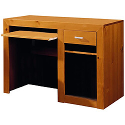 Pegane Bureau avec plateau en pin massif coloris cerisier - Longueur 110 x Profondeur 50 x Hauteur 75 cm