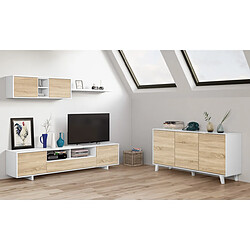 Loungitude Meuble TV HUGO 3 portes et 1 niche pas cher