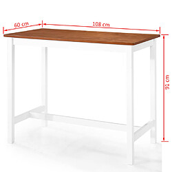 vidaXL Table et tabouret de bar 5 pcs Bois massif pas cher