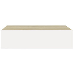 Acheter vidaXL Étagères à tiroir murales 2 pcs Chêne et blanc 40x23,5x10cm MDF