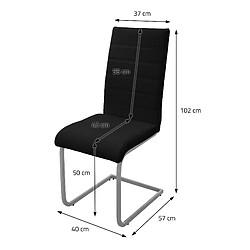 Acheter ML-Design Lot de 6 chaises de salle à manger à piétement haut dossier noir en simili/métal