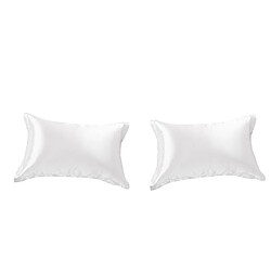 Taie D'oreiller En Soie Mulberrry 2pc King - Taille 19x29inch - Taie D'oreiller Blanc