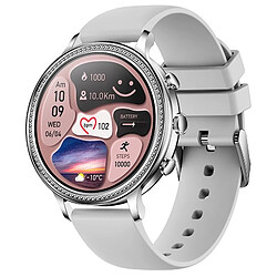 Yonis Montre Connectée Argentée Étanche Bluetooth