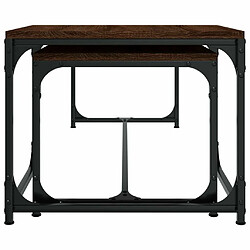 Maison Chic Lot de 2 Tables basses,Table Console pour salon Chêne marron Bois d'ingénierie -MN36834 pas cher