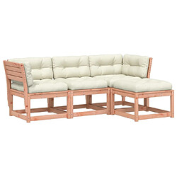 Maison Chic Salon de jardin 4 pcs avec coussins | Ensemble de Table et chaises | Mobilier d'Extérieur bois massif douglas -GKD86224