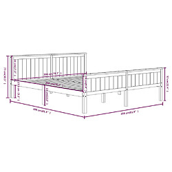 vidaXL Cadre de lit sans matelas blanc bois massif de pin 200x200 cm pas cher