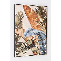 Pegane Tableau peinture à l'huile sur toile, peinte murale avec cadre en bois noir - Longueur 80 x Profondeur 3.5 x Hauteur 120 cm