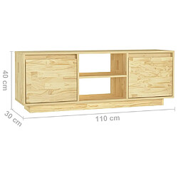 vidaXL Meuble TV 110x30x40 cm bois de pin massif pas cher