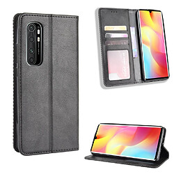 Etui en PU auto-absorbé rétro noir pour votre Xiaomi Mi Note 10 Lite