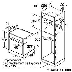 Four intégrable 71l 60cm a+ pyrolyse inox - b57cr22n0 - NEFF pas cher