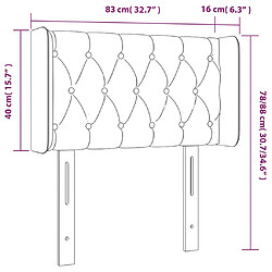 vidaXL Tête de lit avec oreilles Marron Foncé 83x16x78/88 cm Tissu pas cher