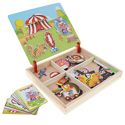 livre magnétique jigsaw puzzle kid jouet éducatif cirque habiller ensemble