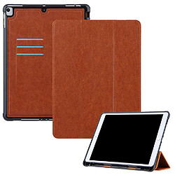 Etui en PU avec support tripliure et porte-stylo marron pour votre Apple iPad 10.2 (2020)/(2019)/Air 10.5 pouces (2019)/Pro 10.5 pouces (2017)