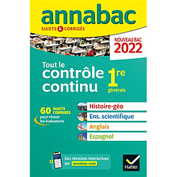 Tout le contrôle continu, 1re générale : nouveau bac 2022 - Occasion