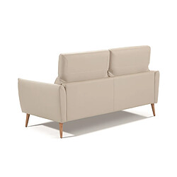 Pegane Canapé de 3 places en tissu couleur Beige - Longueur 188 x Profondeur 90 x Hauteur 103 cm