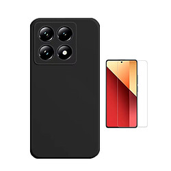 Kit Verre Trempé Clearglass + Coque En Silicone Liquide Phonecare Pour Xiaomi 14T Pro - Noir