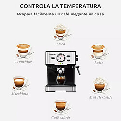 Cafetière HiBREW H5 1050W, Machine à café expresso Cappuccino semi-automatique 20 bars, capacité 1,5L pas cher