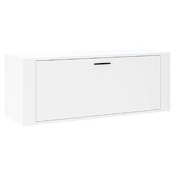 Maison Chic Armoire à Chaussures murale,Meuble de Rangement à Chaussures Blanc 100x35x38cm Bois d'ingénierie -MN94423