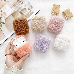 GUPBOO Airpods Coque Housse Étui Protecteur Compatible pour AirPods 3-peluche mignonne de couleur unie pour femmes simple