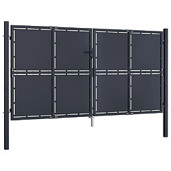 vidaXL Portail de jardin Acier 300 x 200 cm Anthracite