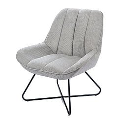 Amadeus Fauteuil tissu et métal Louis - Beige