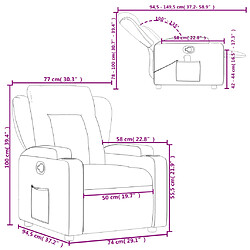 vidaXL Fauteuil inclinable Noir Similicuir pas cher