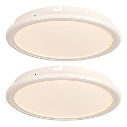 Stoex 2PCS Plafonnier Moderne De 30CM Lampe De Plafond Led D'Intérieur 4500K Luminaire Plafonnier Rond Blanc Pour Chambre À Coucher, Salle De Bain, Salon