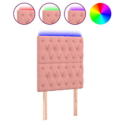 Maison Chic Tête de lit scandinave à LED,meuble de chambre Rose 80x7x118/128 cm Velours -MN89249