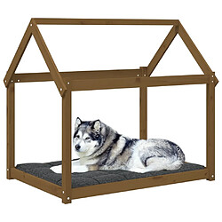 Avis vidaXL Lit pour chien Marron miel 111x80x100 cm Bois de pin solide