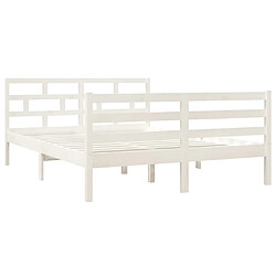 Avis Maison Chic Lit Moderne Chambre - Cadre/structure de lit pour adulte Blanc Bois massif 140x190 cm -MN94768