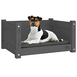 Acheter Maison Chic Niche Lit pour chien | Panier couchage pour chien Gris 55,5x45,5x28 cm Bois massif de pin -GKD65509