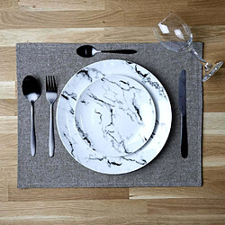 The Home Deco Factory Set de table en coton Black forest 35 x 45 cm (Lot de 6) gris.