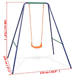 vidaXL Balançoire simple 2-en-1 et balançoire pour tout-petits Orange pas cher