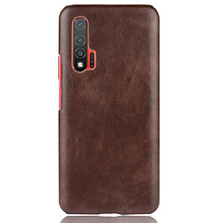 Wewoo Coque Pour Huawei Nova 6 5G Shockproof Litchi Texture PC + PU Case Brown