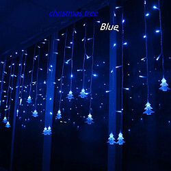 Wewoo Guirlande LED 3.5 M 96 Leds Rideau Arbre De Noël Icicle Lumineuse Fée Lights Christmas Nouvel An Lumières Décoration Fête Mariage, Puissance :: 110V US Plug (Bleu)