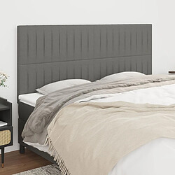 Maison Chic Lot de 4 Têtes de lit design pour chambre - Décoration de lit Gris foncé 80x5x78/88 cm Tissu -MN82466