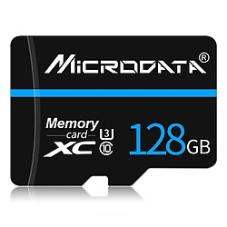 Wewoo Carte Micro SD mémoire MICRODATA 128 Go U3 Blue Line et Black TF SD