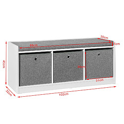 Avis SoBuy FSR65-DG Banc de Rangement avec Coussin Rembourré Meuble Entrée