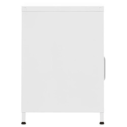 Acheter Maison Chic Table de chevet Table de Nuit Meuble de Rangement Blanc 35x35x51 cm Acier