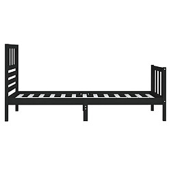 Acheter vidaXL Cadre de lit sans matelas noir bois massif