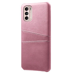 Coque en TPU + PU KSQ avec porte-cartes or rose pour votre Motorola Moto G41/G31