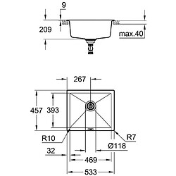 Avis GROHE Évier a encastrer par dessous K700 31654AP0 - En composite