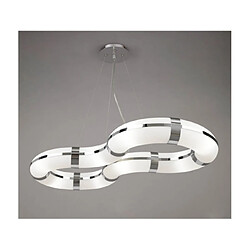 Luminaire Center Suspension Guss Blanc, Chrome poli