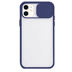 PHONECARE Coque avec fenetre Anti-Choc mat pour iPhone 12 - Bleu foncé