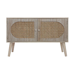 Mobili Rebecca Meuble D'entrée Scandinave Avec 2 Portes En Bois Marron